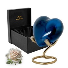 Heart Urn with Stand  Keepsake Urn for Human Ashes Mini Cremation Urn for Me...