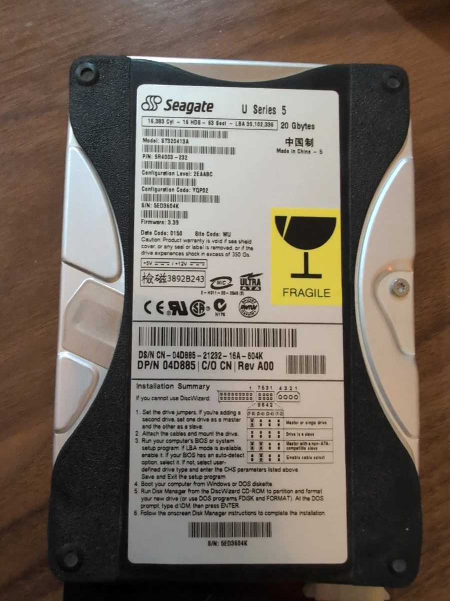 Seagate 20 GB Internal Hard Disk Drives for sale | eBay