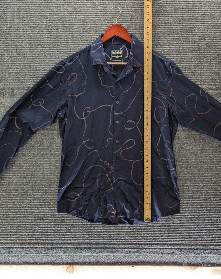 BARABAS Men's Button Up Long Sleeve Dress Shirt Size Medium - Image 3 of 4