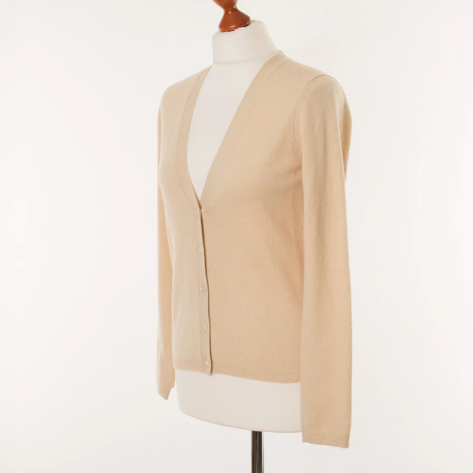 THEORY Damen 100% Kaschmir Elfenbein Strickjacke Größe M  10127 - Bild 3 von 4
