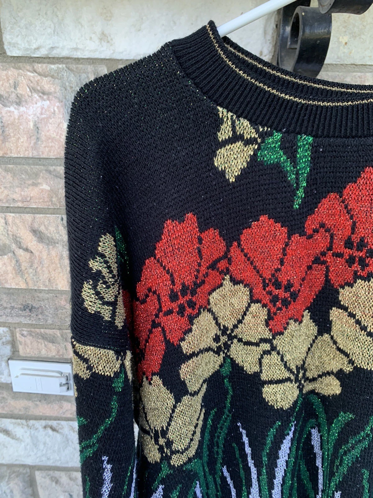 Nutcracker Ugly Christmas Sweater Floral Womens Plus size 2x Sparkly Lurex