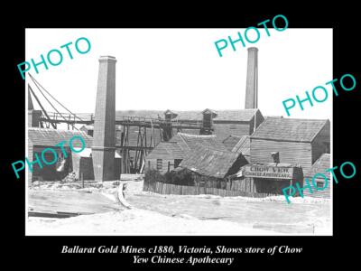OLD LARGE HISTORIC PHOTO OF BALLARAT VICTORIA GOLD MINES & CHINESE ...