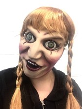 Annabelle Mask Halloween Horror Cosplay Fancy Dress Costume Outfit Adults Latex