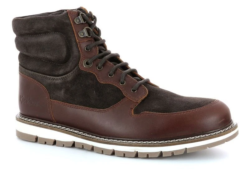 Kickers Kick Lo Tab Leather – Stivaletto Basso Uomo In Pelle Martellata, Suola Scolpita Antiscivolo, Con Doppio Fleurette