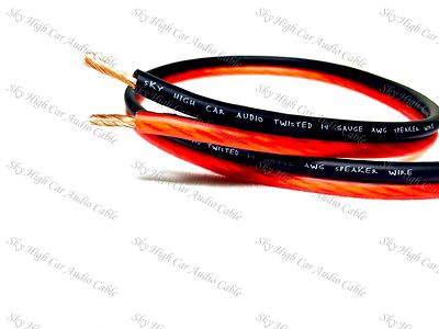 100' feet OFC TRUE 14 Gauge AWG RED/BK Speaker Wire Car Home Audio ft GA