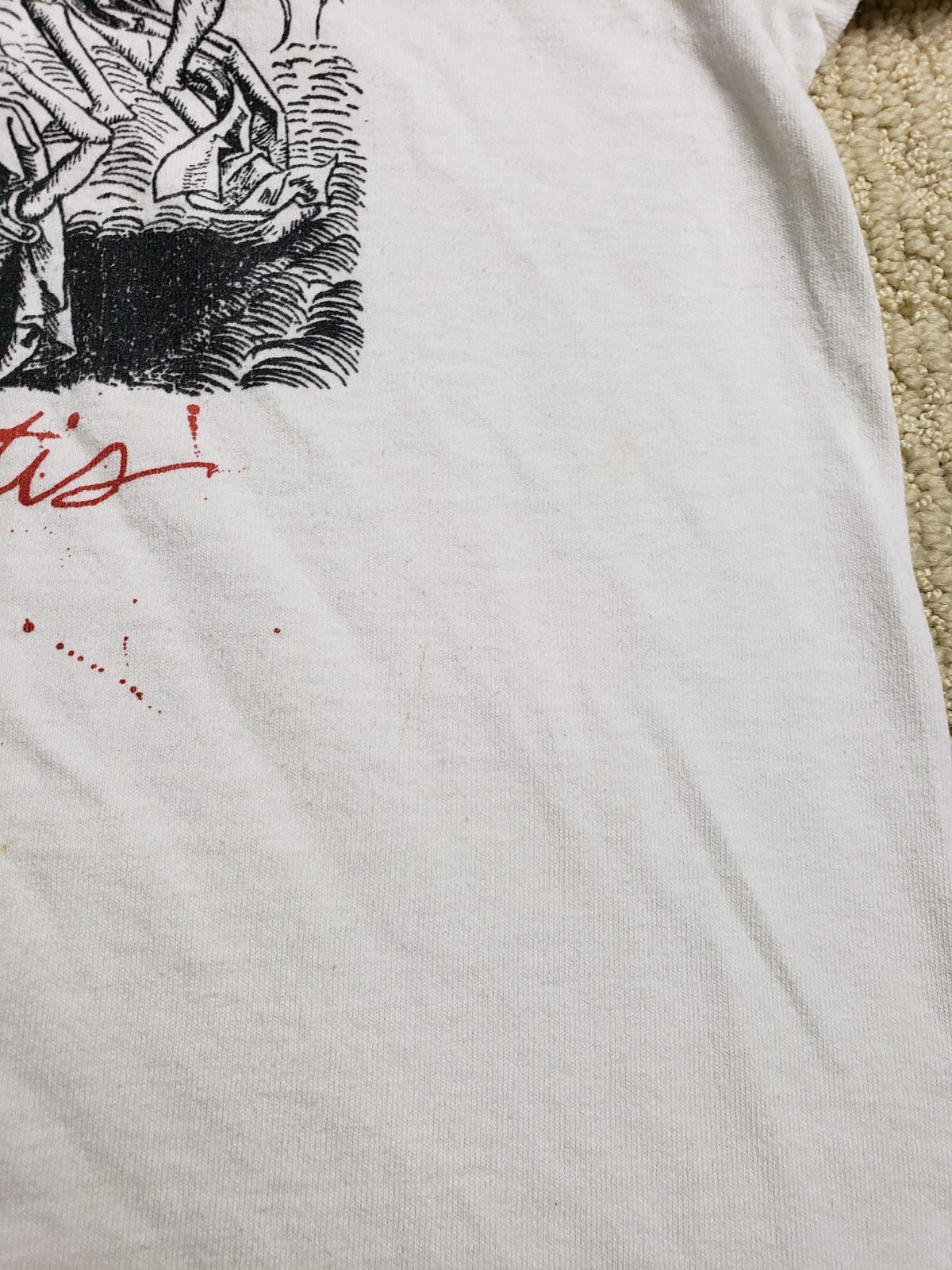 T shirt vintage 1987 Bill Keene Yersinia Pestis nera peste ratto scheletri pulci M