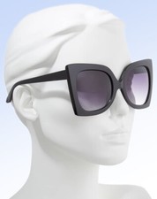 GLANCE Eyewear Oversize Exaggerated Square Black SUNGLASSES