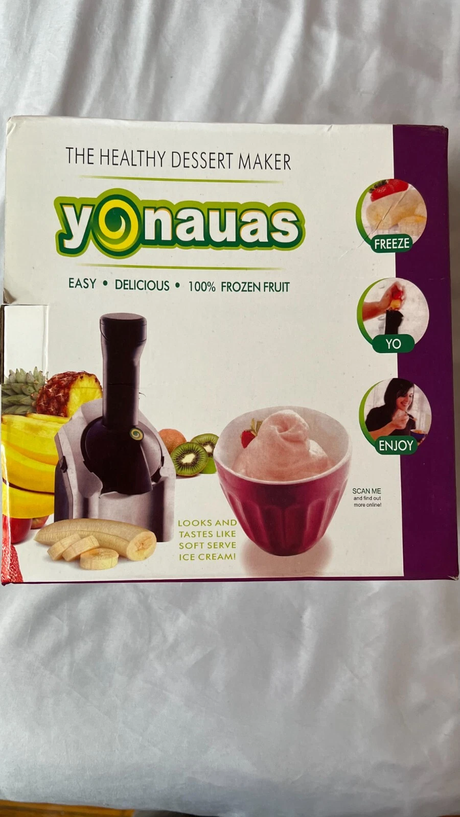 Dole Yonanas Ice Cream Treat Maker Frozen Healthy Yogurt Sorbet Machine