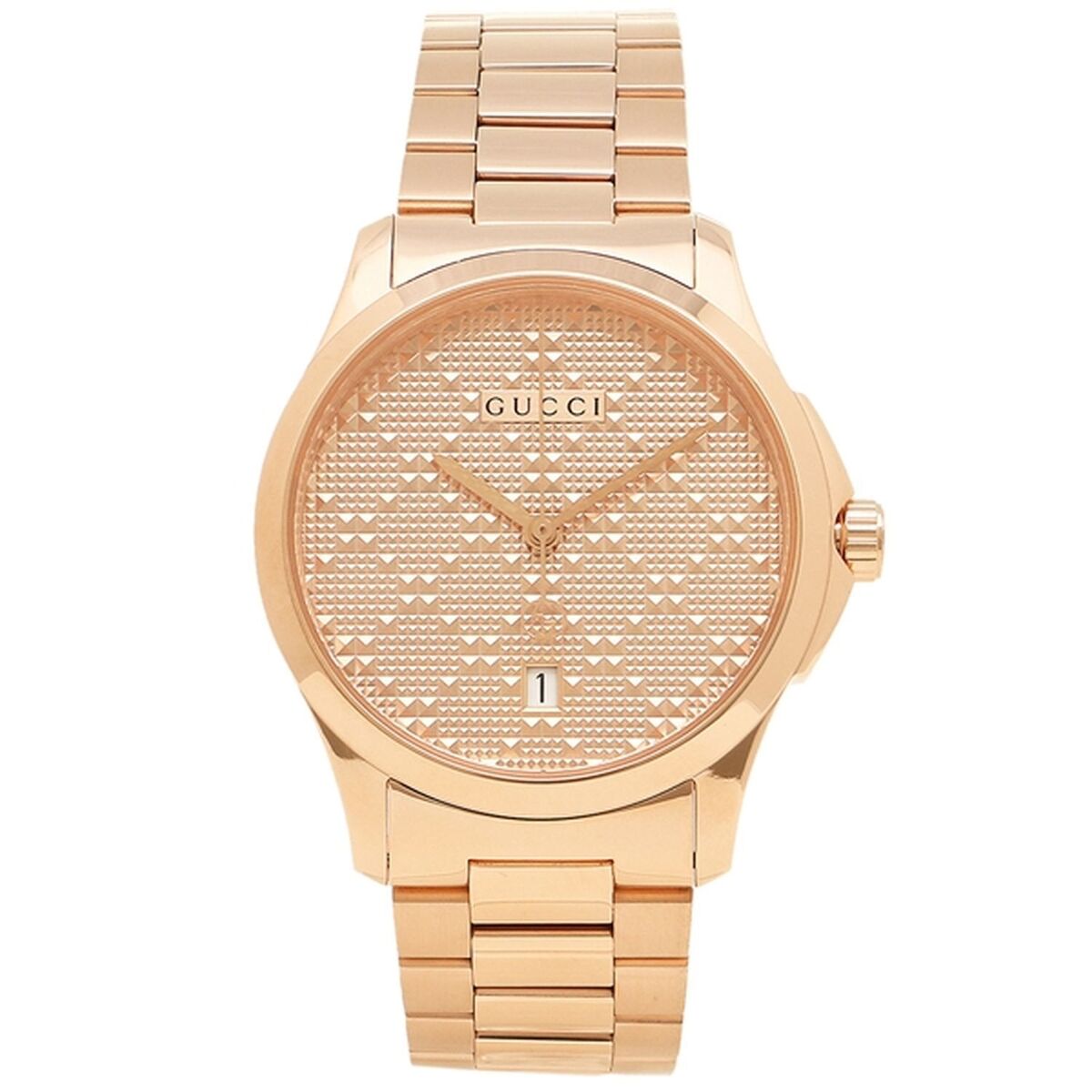 Gucci YA126482 Men's G-Timeless Rose Gold Diamond Pattern Gucci YA126482 Men's G-Timeless Rose Gold Diamond Pattern