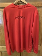 O Neill Mens Shirt Red Long Sleeve Sun Shirt XL 50 Ultraviolet Protection XL