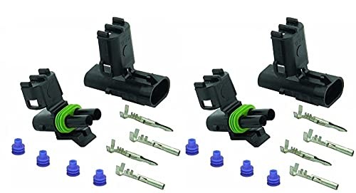  (Set of Two) 12-14-16-18 AWG Gauge 2 Pin Position Terminal Weather Pack 