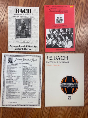Bach Sheet Music , Lot of 4   Sheet music for choral and piano