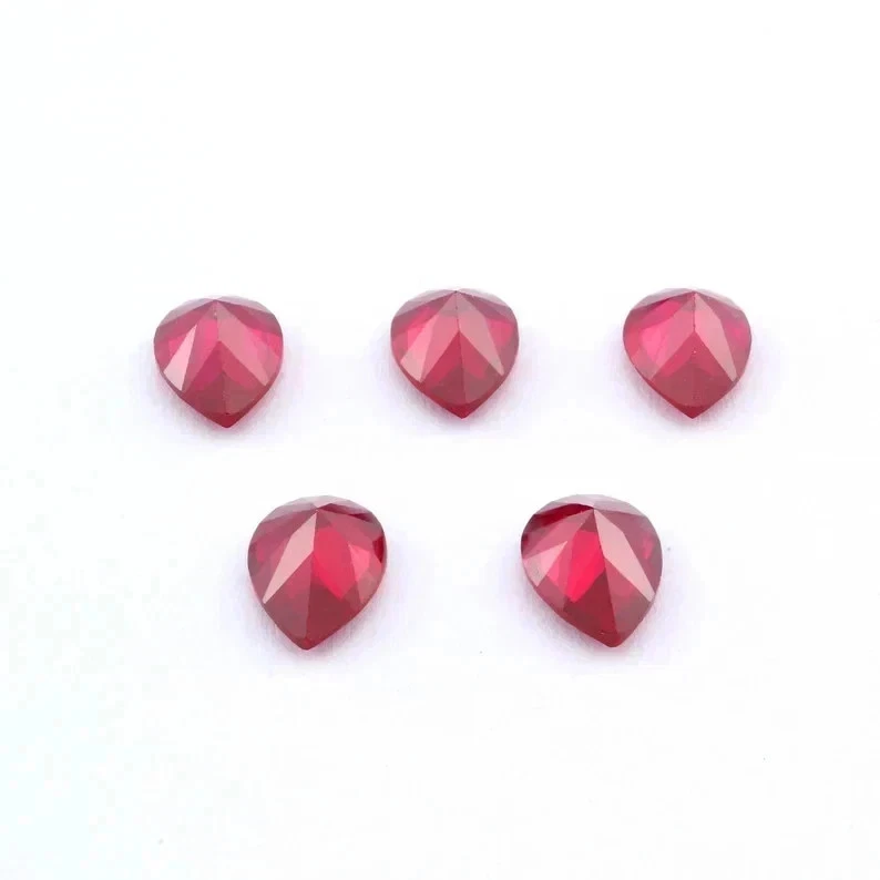Natural  100 Pcs Burma Red Ruby Pear Cut Lot Certified Gemstone With Free Gift - Image 2 of 4