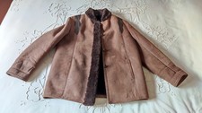 Vintage Abingdon Real Sheepskin Shearling Coat Jacket Oxfordshire - Size 36 UK 8