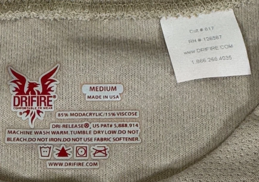 New Drifire Heavyweight Long Sleeve Shirt Flame Resistant FR Desert Sand Medium - Image 3 of 4