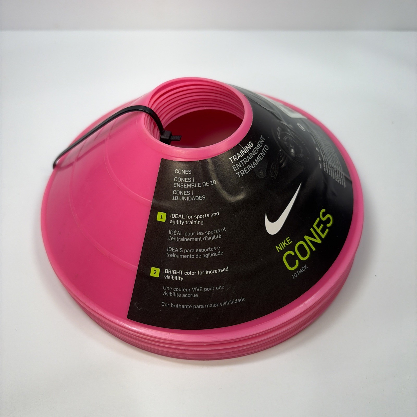 Nike Pink Pack Of 10 Disc Cones  Soccer Football Track Field Marking Coaching