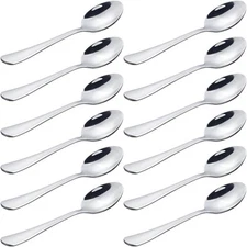 homEdge Stainless Steel Espresso Spoon, 5 Inches Mini Coffee Spoon for Silver 