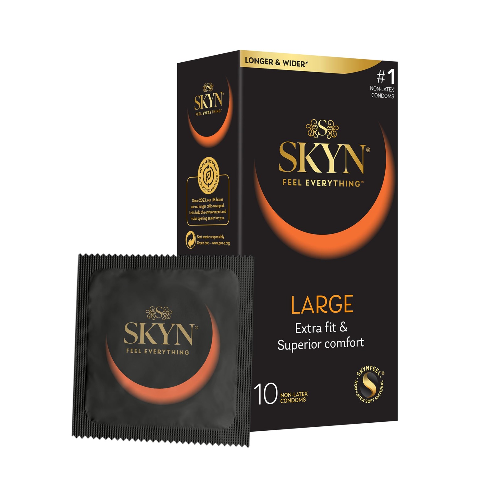 SKYN Large Non Latex King Size XL XXL Condoms 1 pack of 10 Exp 10/26 - Image 2