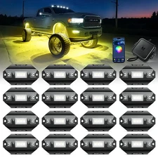MICTUNING 16 Pods C1 RGBW LED Rock Lights OffRoad LED Underglow Lights Music APP