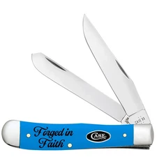 Case xx Knife Trapper Forged in Faith Light Blue Synthetic Pocket Knives