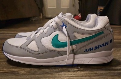 Nike Air Span 2 Men s Size 12 Wolf Gray/Clear Emerald-White w/Box 