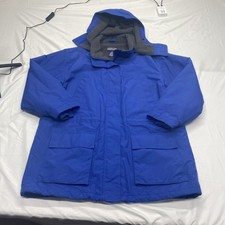 Lands' End Vintage 18-20 XL Blue Fleece Lined Squall Parka Jacket with Hood