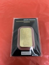 Argor Heraeus Switzerland 1oz Fine Gold Bar 999.9 3900.00 per troy oz
