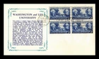 DR JIM STAMPS US COVER WASHINGTON & LEE UNIVERSITY BICENTENNIAL FDC BLOCK OF 4