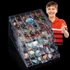 Crystal Rock Collection Display Case,Display Shelf for Collectibles,5 Layers
