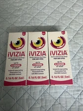 3x,ivizia Sterile Lubricant Eye Drops For Dry Eyes,5mL Exp 2026+