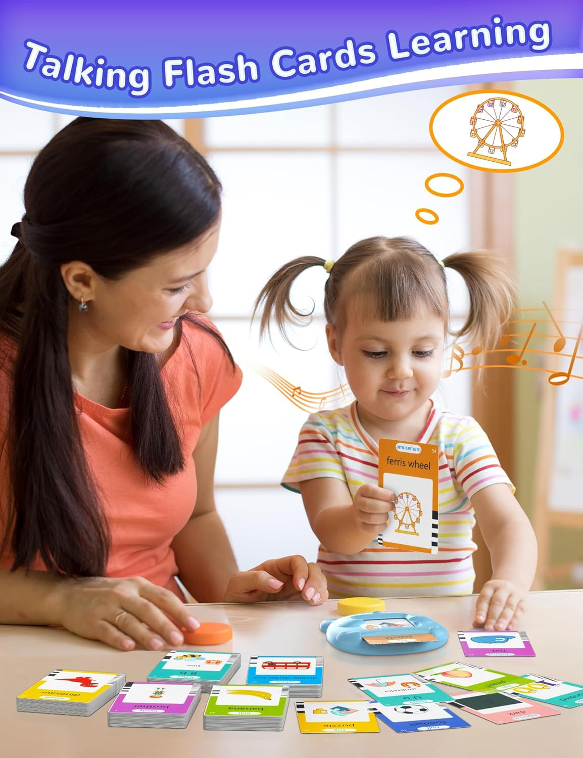 Talking Flash Cards for Toddlers, 224 Sight Words English Learning Flashcards fo