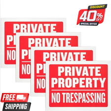 8 Pack No Trespassing Sign Private Property Sign No Trespassing Plastic 9x12