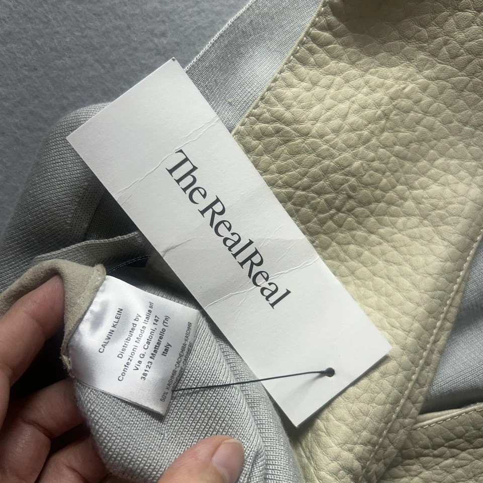 Calvin Klein Collection Dress Womens XS Italian Leather Cashmere Sheath Designer - Image 2 of 4