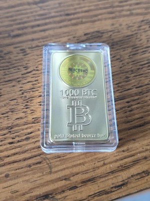 BITCOIN BIT BAR CRYPTO 1000 BTC GP GOLD PLATED BAR COLLECTOR S EDITION 2025
