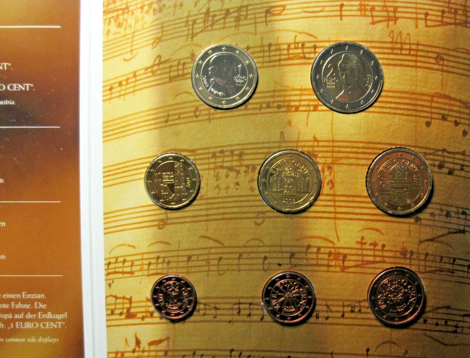 Autriche. Série, set, coffret euro 2003 : 8 pièces de 1 centime à 2 euro. FDC - Photo 3/3