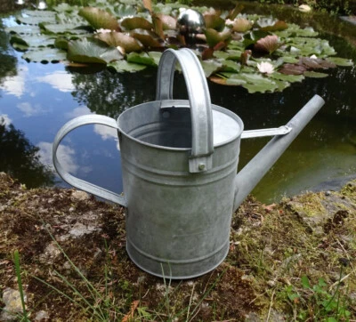 MARKENLOS Gießkanne Zink 1,5 l Kanne Vintage Shabby Deko Landhaus Garten Zinkkanne