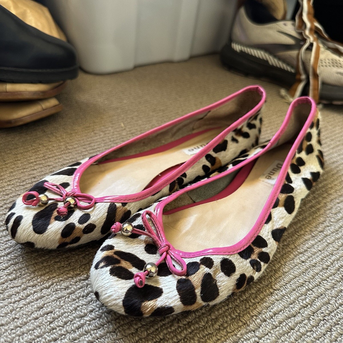 Dune Animal Print Pink Leopards Ballet Shoes Size 40 US UK