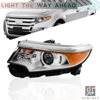 #ad #ad Headlamp For 2011 2014 Ford Edge OE Chrome Housing Amber Driver Side Headlight $85.59