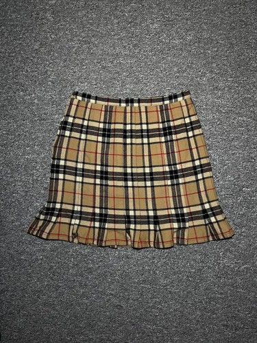 BURBERRYS Vintage Women's Nova Check Skirt - WOOL - Size L - Picture 2 of 9
