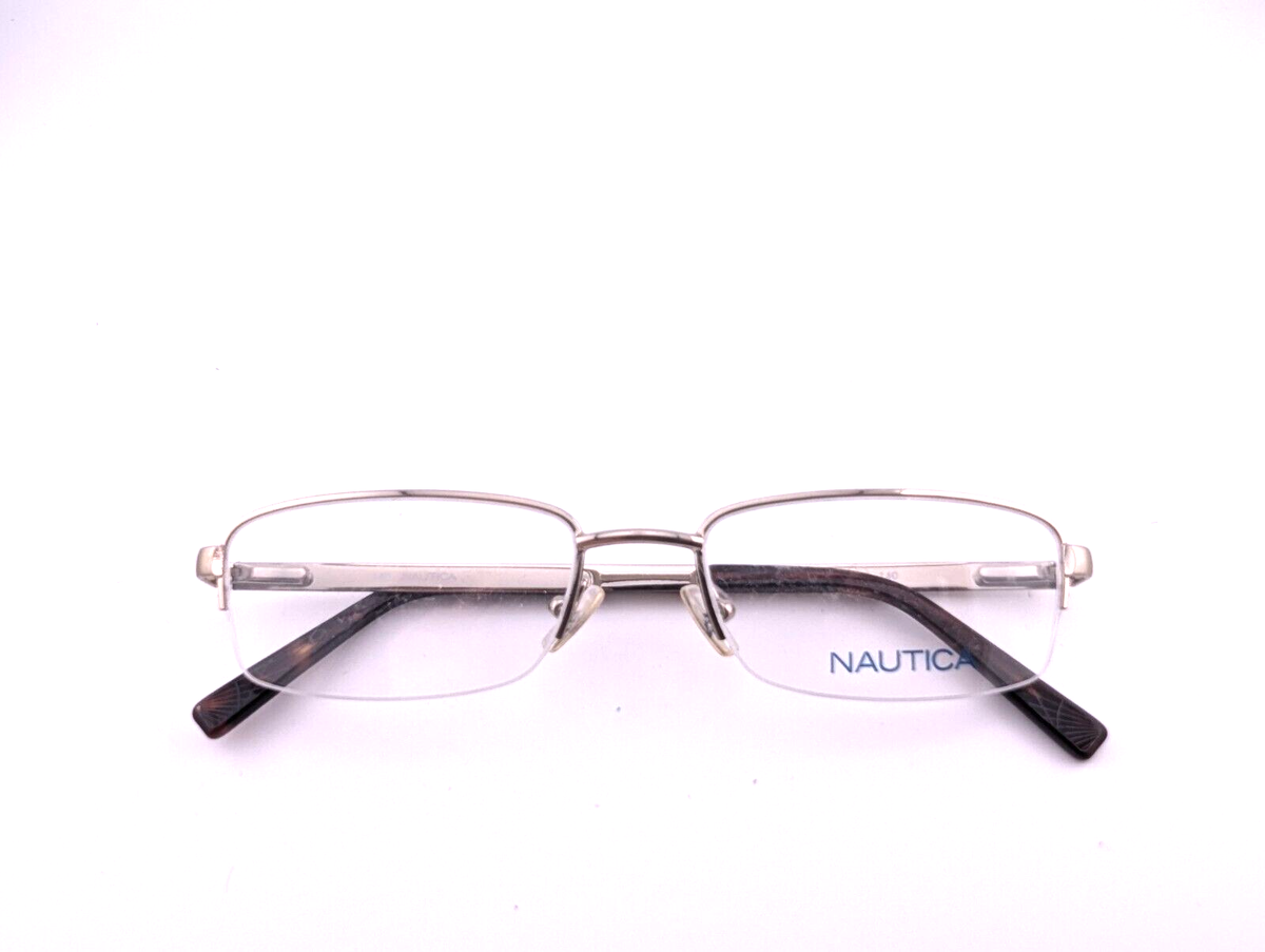 Nautica Eyeglasses Frames Only, N7220 068, 53-18-140, Silver/Brown