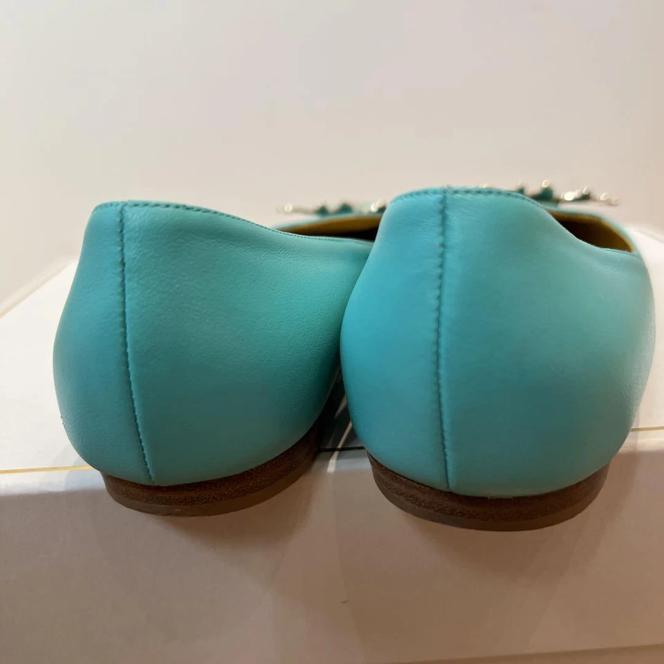 Zapatos planos Emilio Pucci, talla EU35/US5.5, azul, cuero genuino Foto 4 de 4