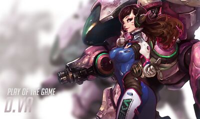 Anime girls overwatch dva ass bodysuit headphones mecha Play Gaming Mat Desk