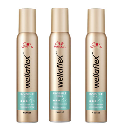 3x 200ml Wellaflex Schaumfestiger invisible Hold Extra Stark 24h flexibler Halt