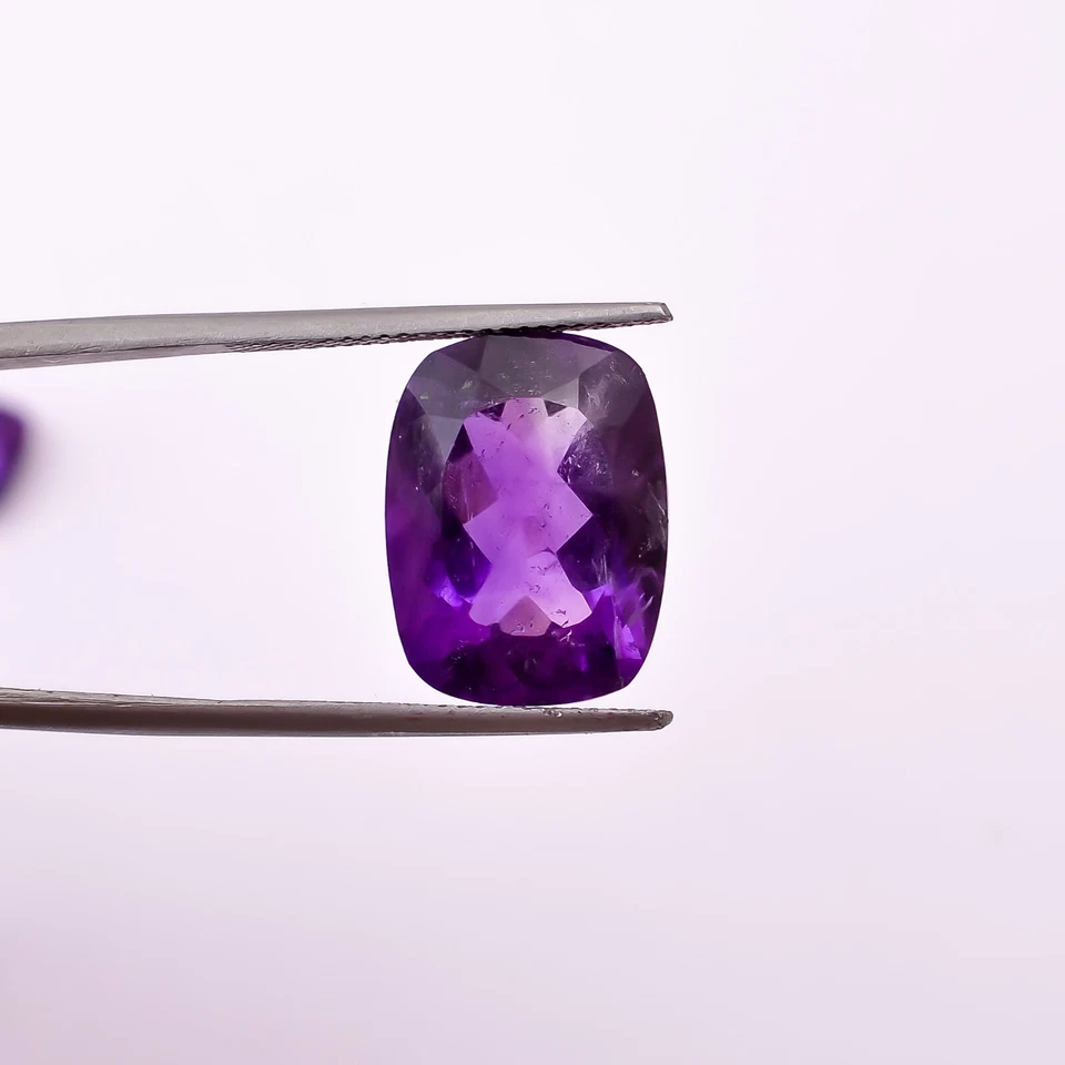 Cojín rectangular amatista natural corte facetado piedras preciosas lote piedra calidad AAA Foto 4 de 4