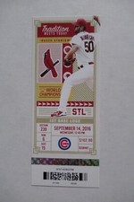 ST. LOUIS CARDINALS VS CUBS 9/14/2016 FULL TICKET ~ ANTHONY RIZZO (2 HRs)