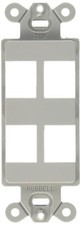 Hubbell ISF4GY iSTATION Decorator Frame Wall Plate, 4 Port, Gray