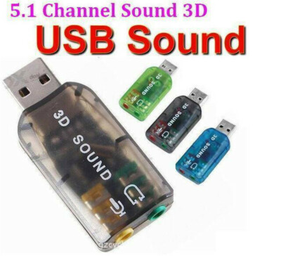 5.1 USB auf 3,5mm Mikrofon Kopfhörer Jack Stereo Headset PC Soundkarte Audio,