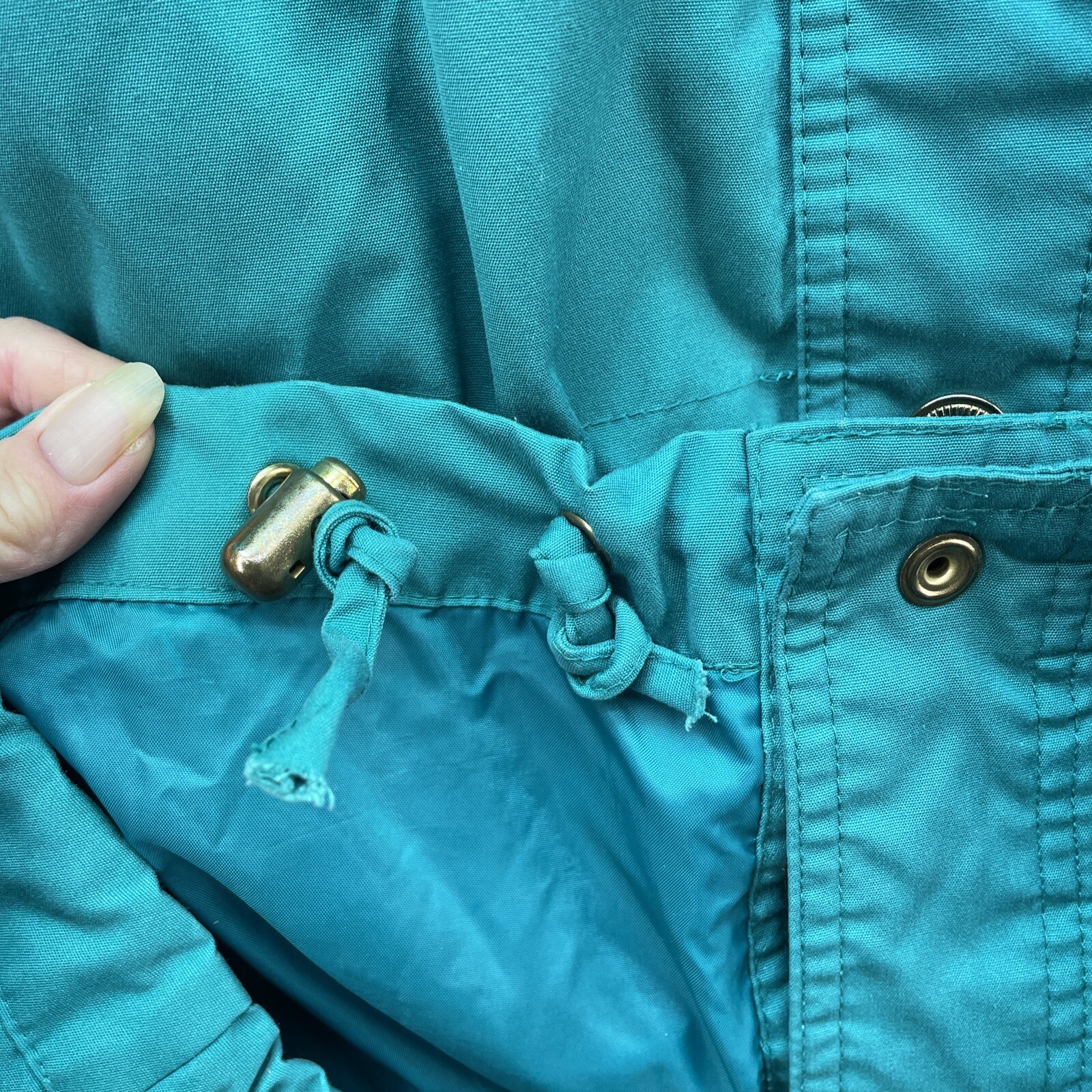 Basic Editions Jacket Womens Small Green Blue Dra… - image 17