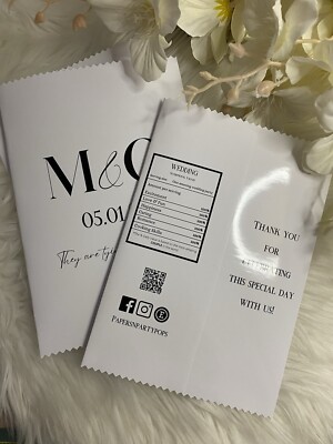 10x personalisierte Chipbeutel, minimalistische HOCHZEIT Logo knackige Pakete