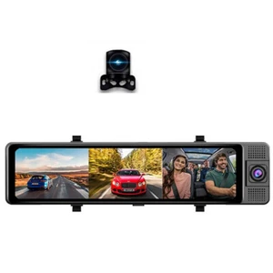 4K Vue arrière Miroir enregistreur tactile écran avant intérieur arrière voiture Dash Cam G-Sensor